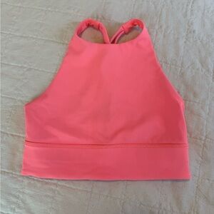 Lululemon Energy Bra High Neck Long Line Rib *Medium Support, B–D Cup Sunset